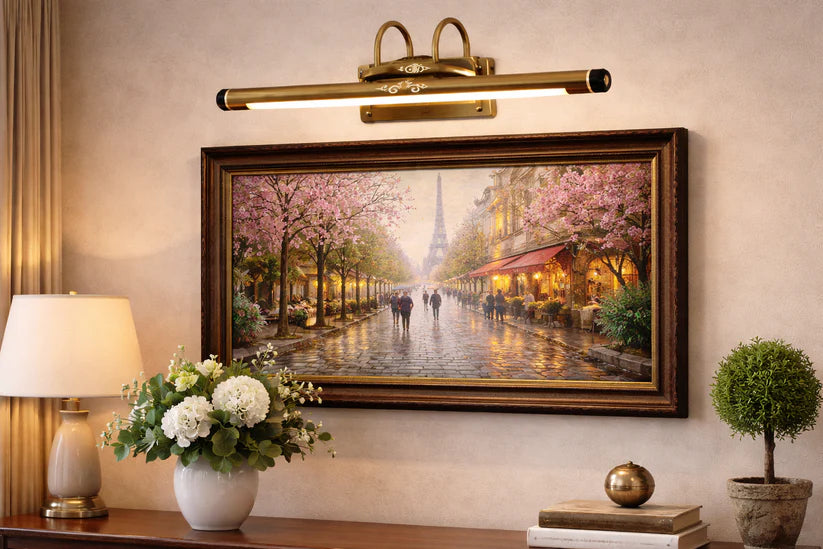 Vintage Style Brass Picture Light